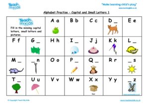 Worksheets for kids - alpahbet-practise-capital-and-small-letters